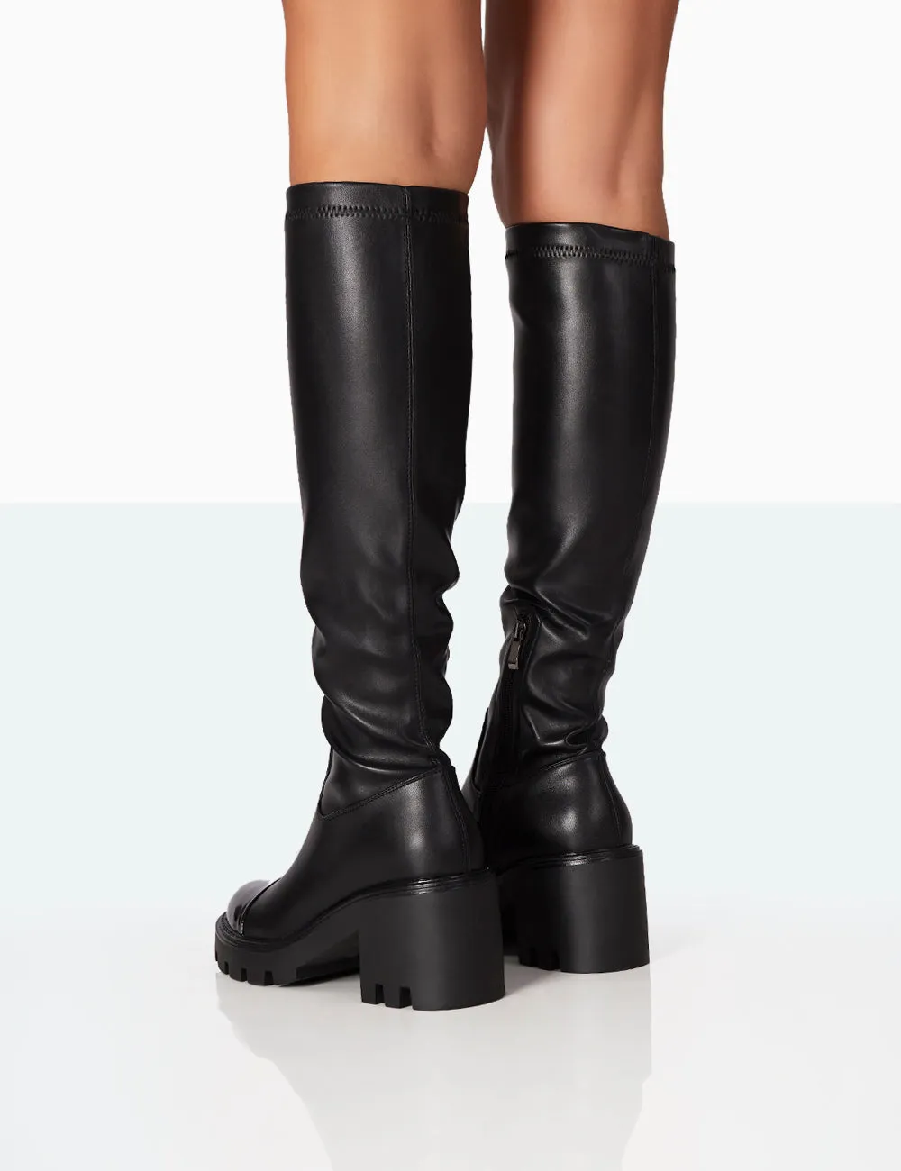 Fletch Black Pu Chunky Sole Over The Knee Boot sold by Public Desire product image thumbnail 4