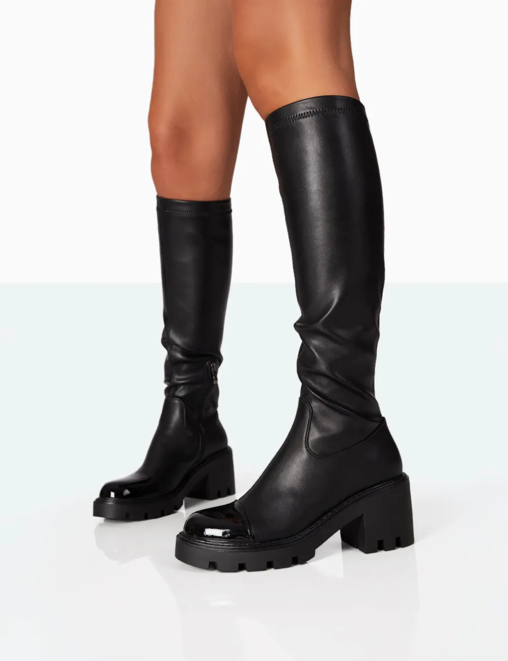 Fletch Black Pu Chunky Sole Over The Knee Boot sold by Public Desire product image thumbnail 3