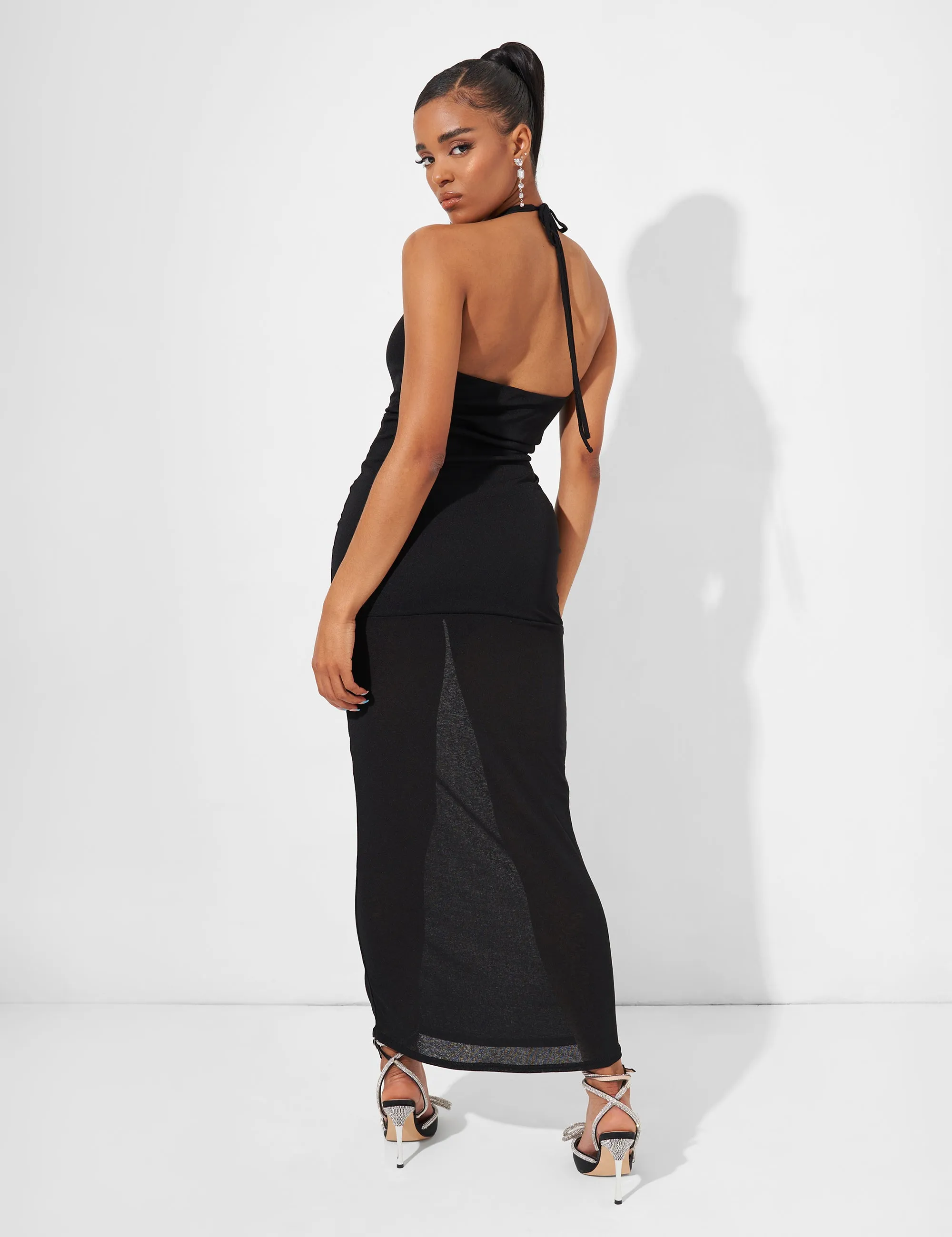 Deep Plunge Maxi Dress in Black sold by Public Desire product image thumbnail 4