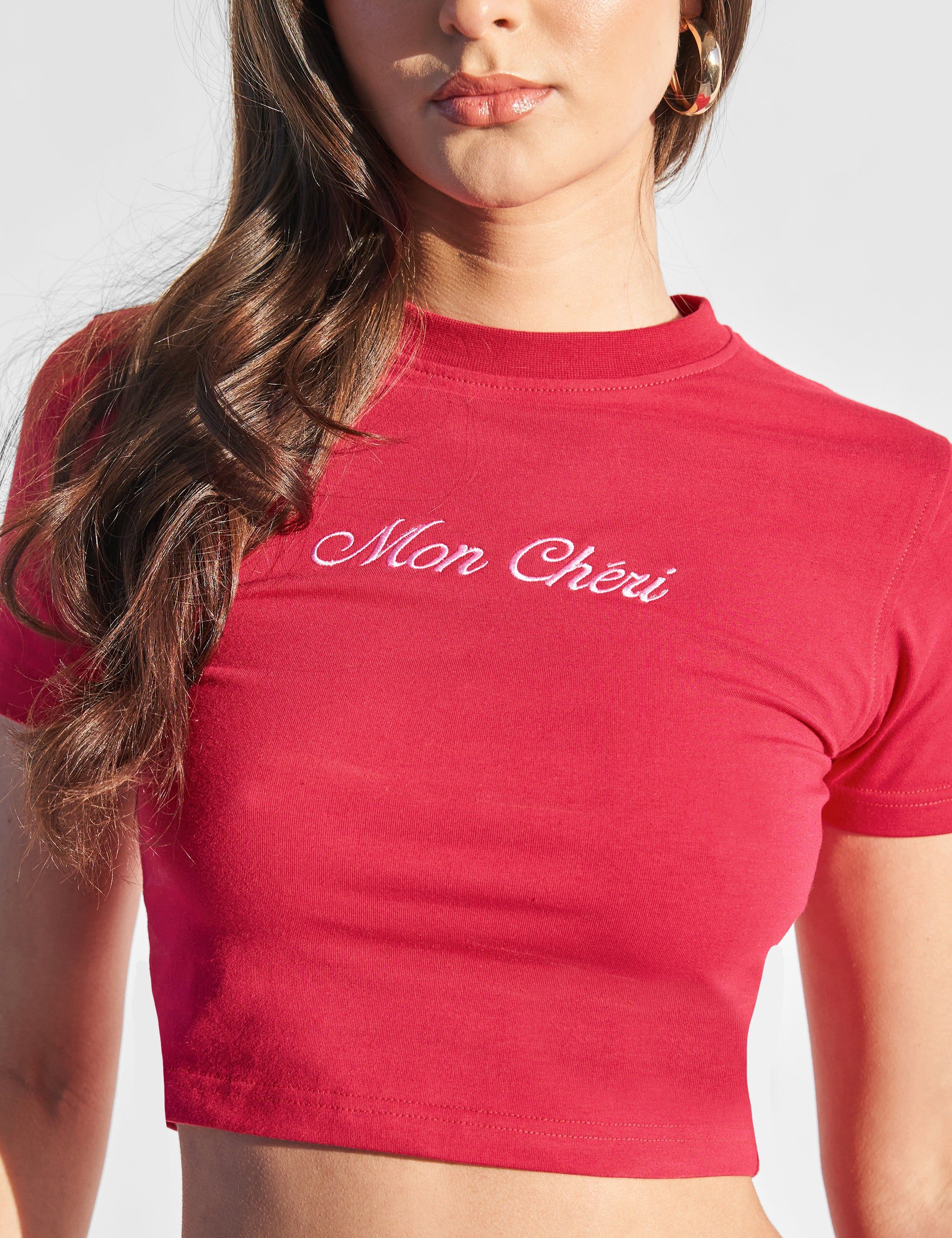 Kaiia Mon Cheri Print Baby Tee Red sold by Public Desire product image thumbnail 4