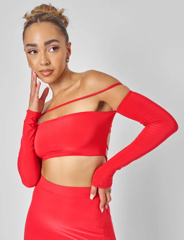 Public Desire Bardot Strappy Top Co-ord in Red sold by Public Desire