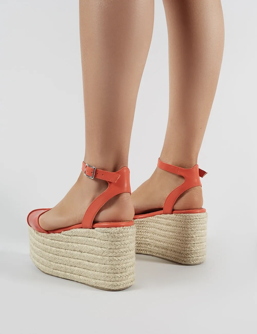Tarini Clear Perspex Espadrille Flatform Sandals in Red sold by Public Desire product image thumbnail 2