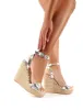 Sydney Silver Espadrille Wedges sold by Public Desire