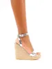 Sydney Silver Espadrille Wedges sold by Public Desire