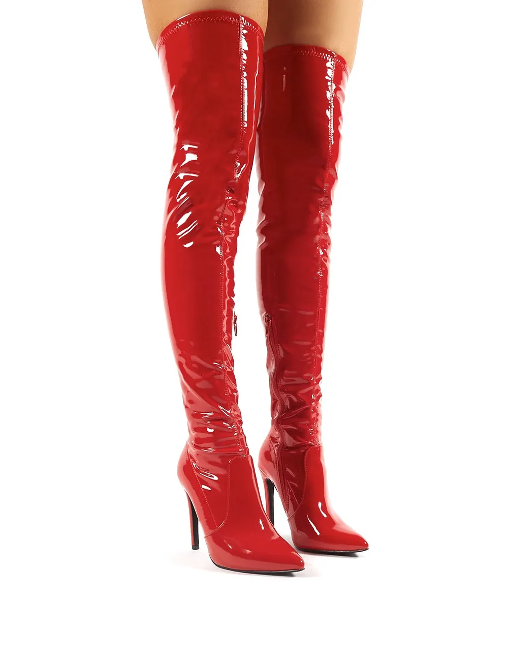 Ruthless Red Patent Over the Knee Boots sold by Public Desire product image thumbnail 4
