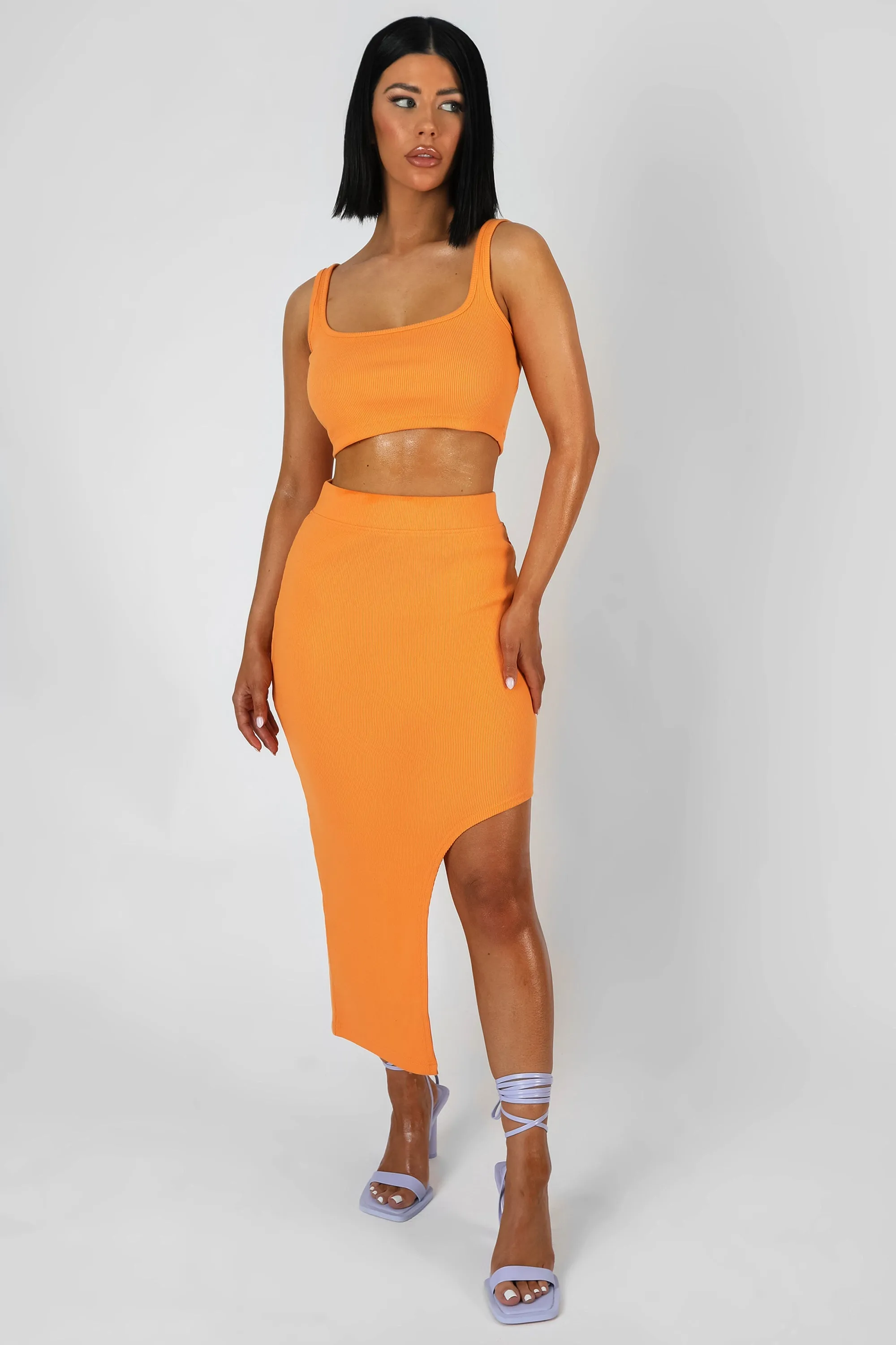 Square Neck Ribbed Crop Top Mango sold by Public Desire product image thumbnail 5