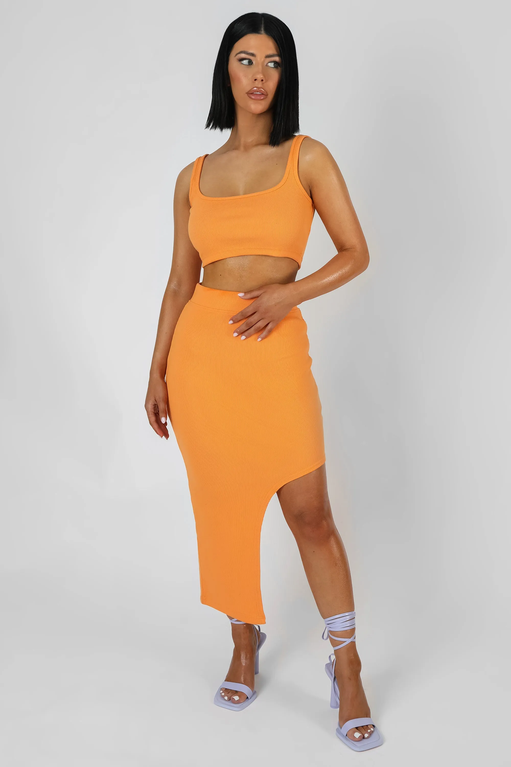 Square Neck Ribbed Crop Top Mango sold by Public Desire product image thumbnail 2