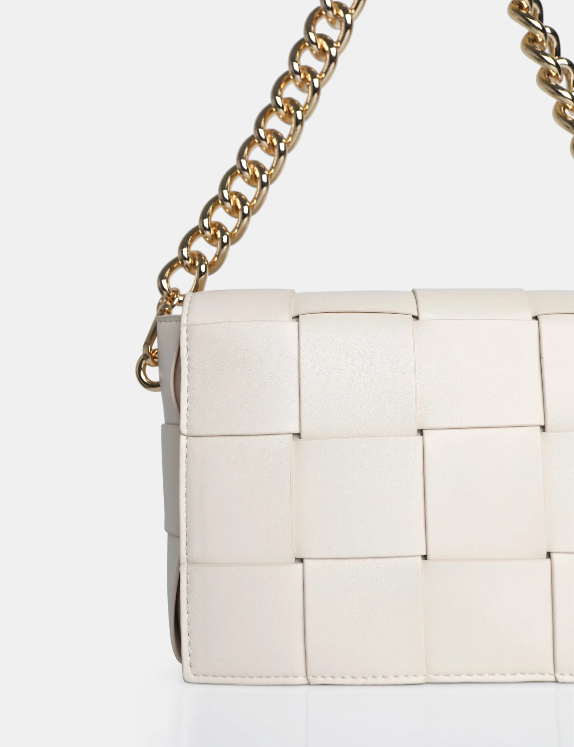 The Mayan Ecru Weave Gold Chain Detail Shoulder Bag sold by Public Desire product image thumbnail 3