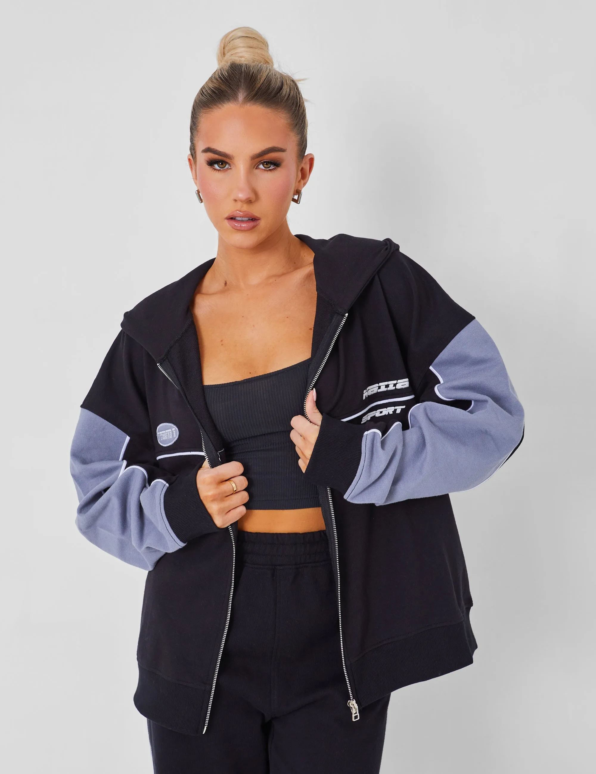 Kaiia Motocross Zip Through Hoodie Black sold by Public Desire product image thumbnail 3