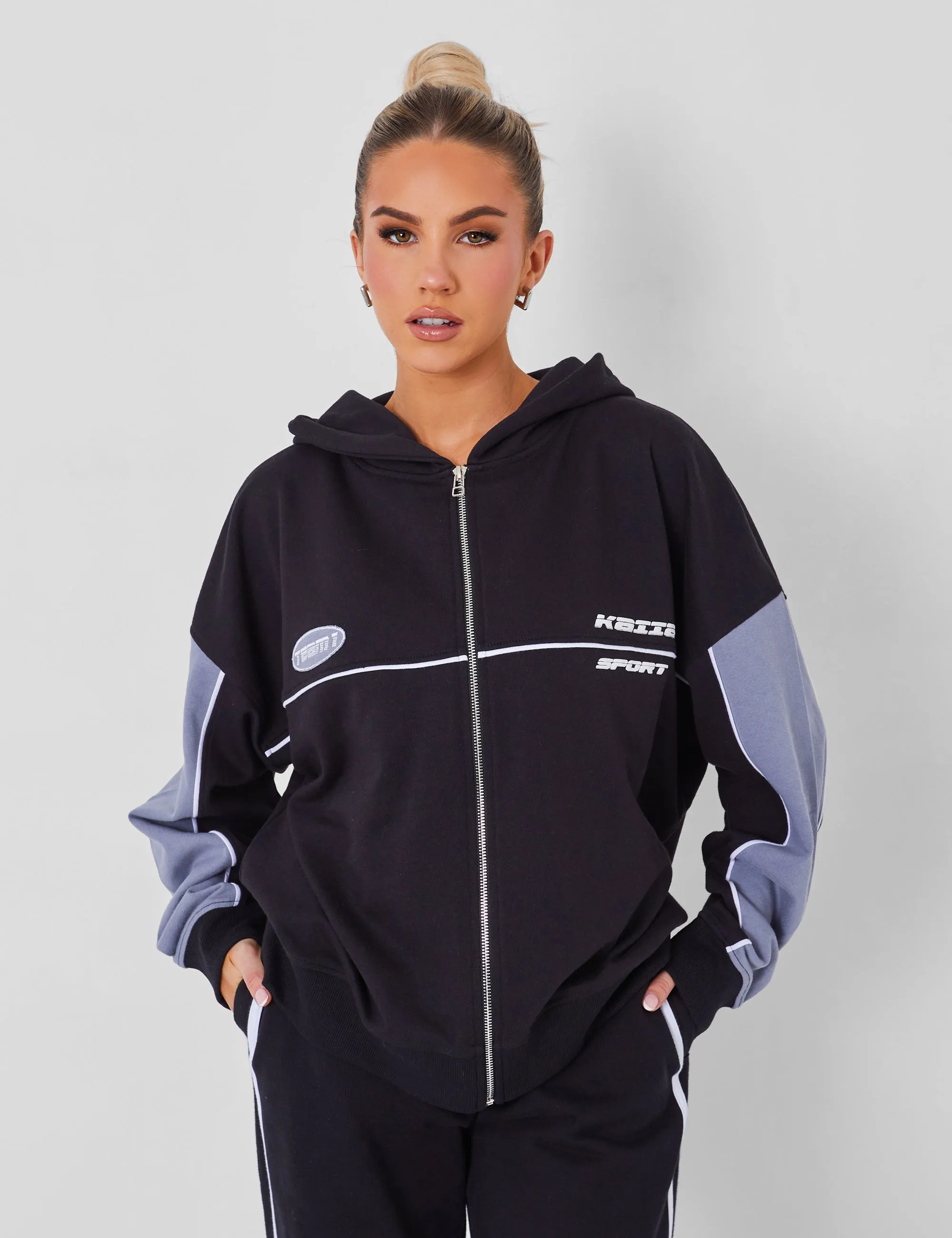 Kaiia Motocross Zip Through Hoodie Black sold by Public Desire product image thumbnail 2