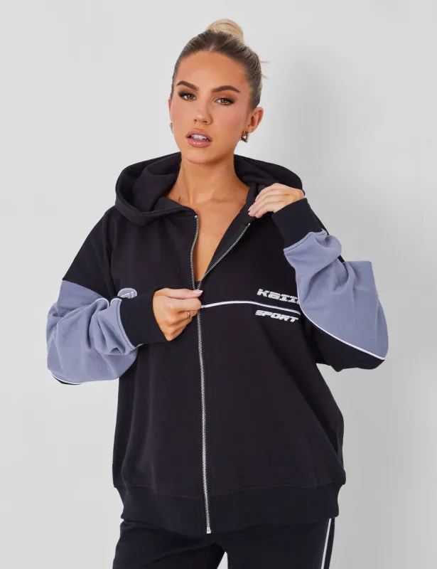 Kaiia Motocross Zip Through Hoodie Black sold by Public Desire
