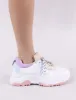 Boe Chunky Trainers in White and Purple sold by Public Desire