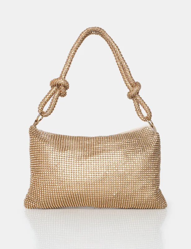 The Lillia Gold Diamante Bag sold by Public Desire