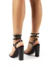 Finally Black Patent Studded Block Heels sold by Public Desire