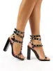Finally Black Patent Studded Block Heels sold by Public Desire