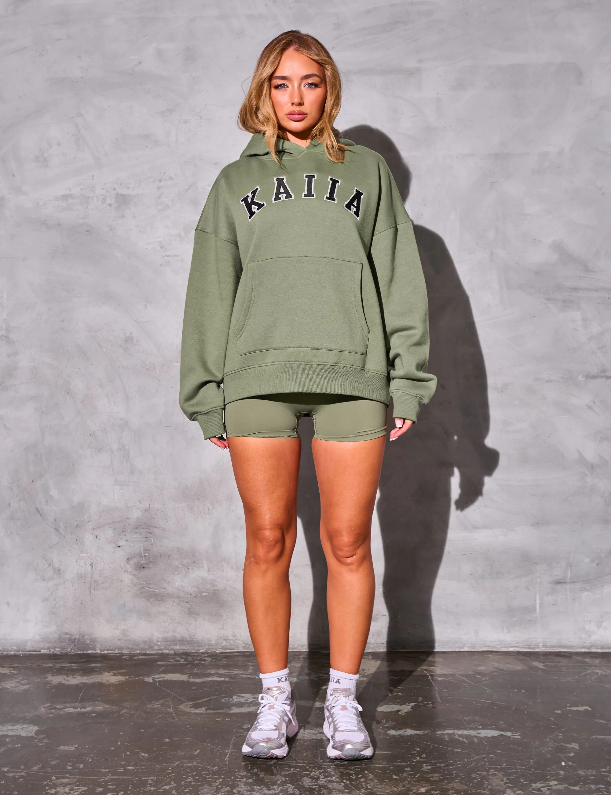 Kaiia Studio Logo Oversized Hoodie Khaki sold by Public Desire product image thumbnail 4