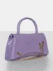 The Trista Lilac Croc Arched Mini Handbag sold by Public Desire