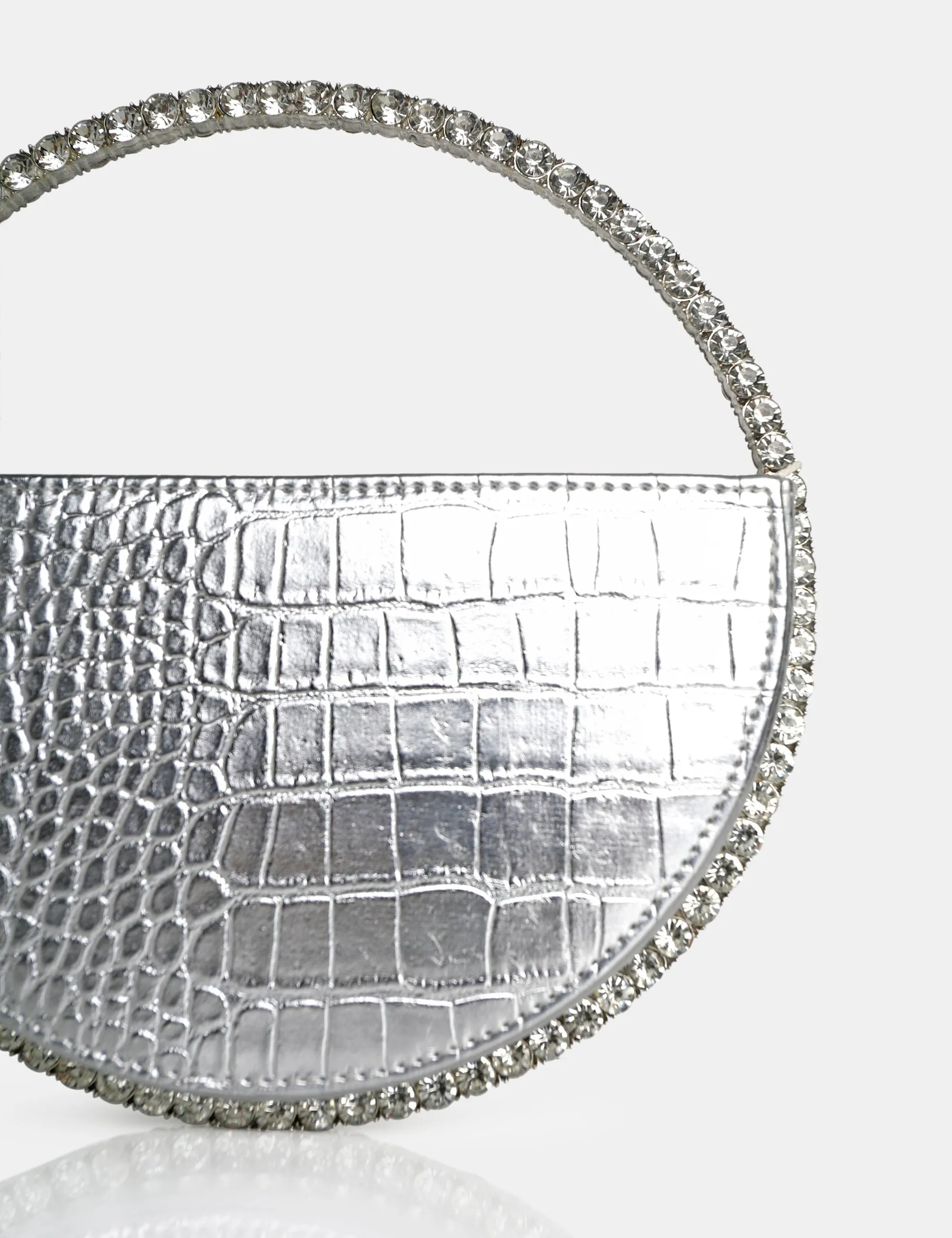 The Alessia Silver Croc Pu Circle Diamante Grab Bag sold by Public Desire product image thumbnail 3