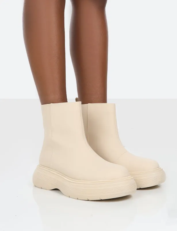 Caia Nude Platform Chunky Sole Ankle Boot sold by Public Desire