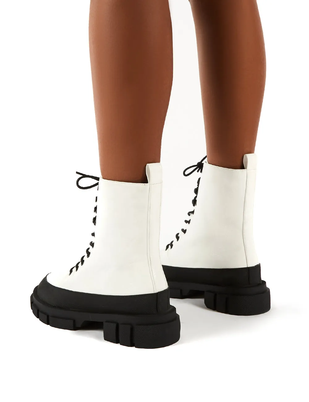 Mischief White Patent Lace Up Chunky Sole Ankle Boots sold by Public Desire product image thumbnail 4