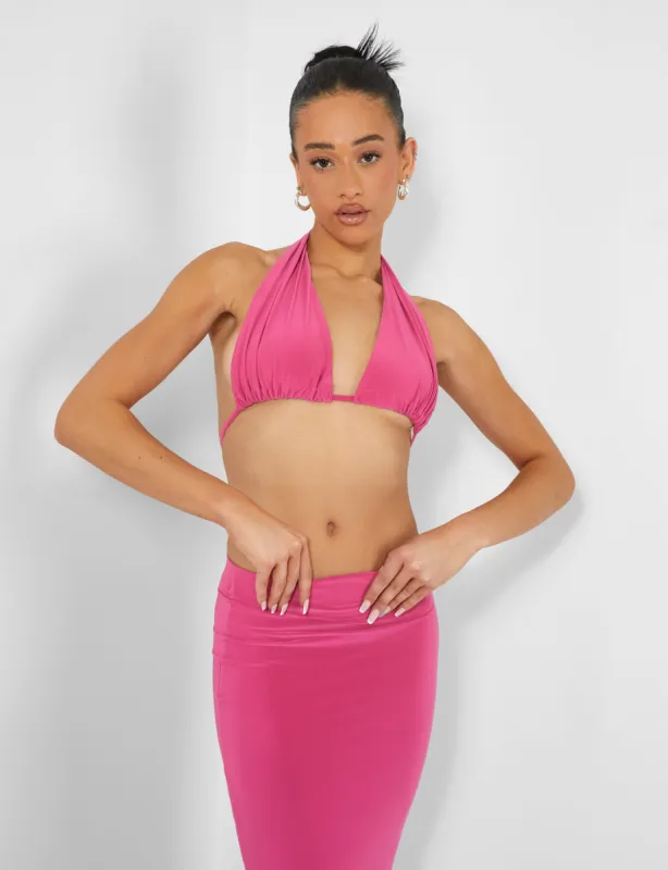 Slinky Halterneck Top Pink sold by Public Desire