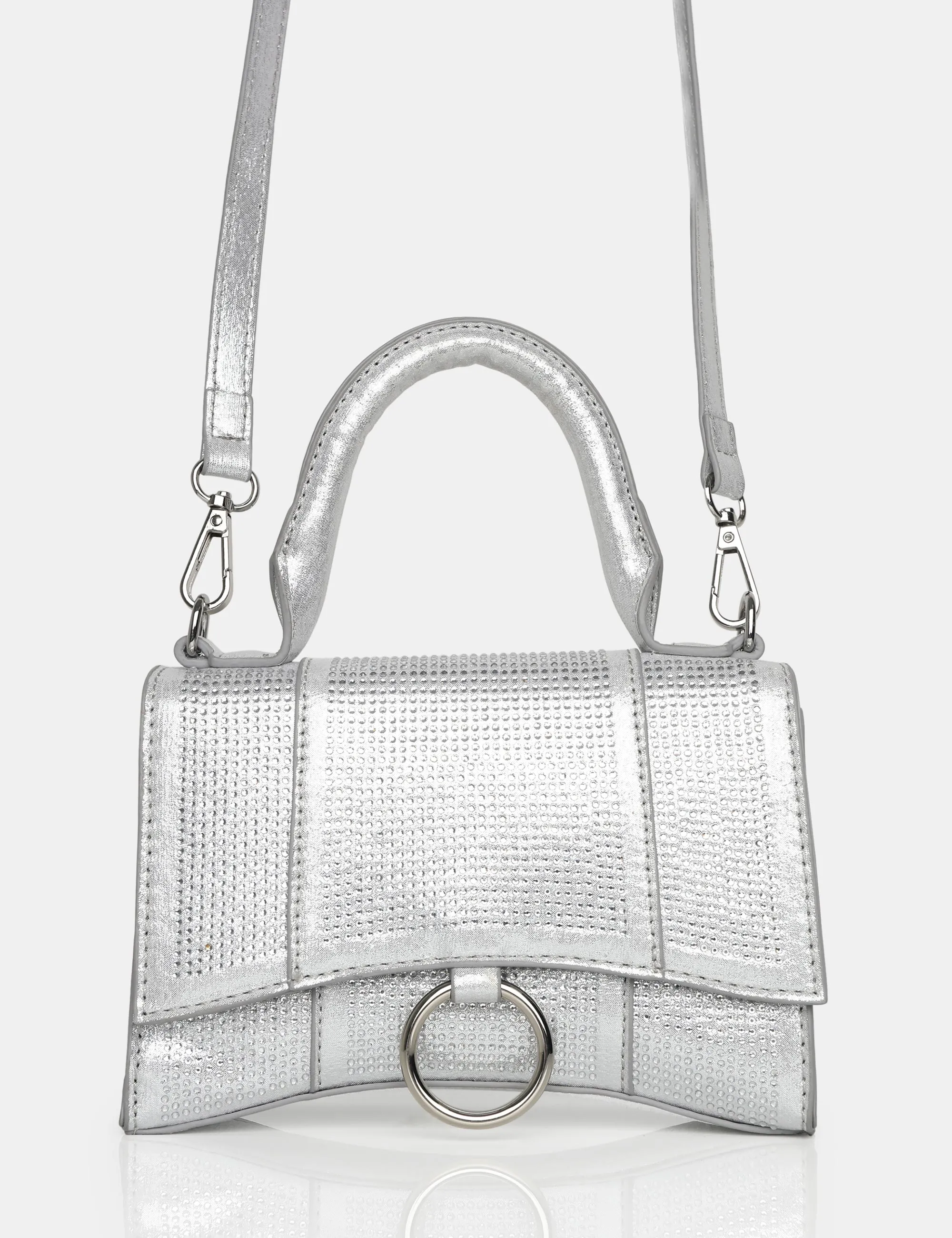 The Raina Silver Diamante Mini Handbag sold by Public Desire product image thumbnail 4