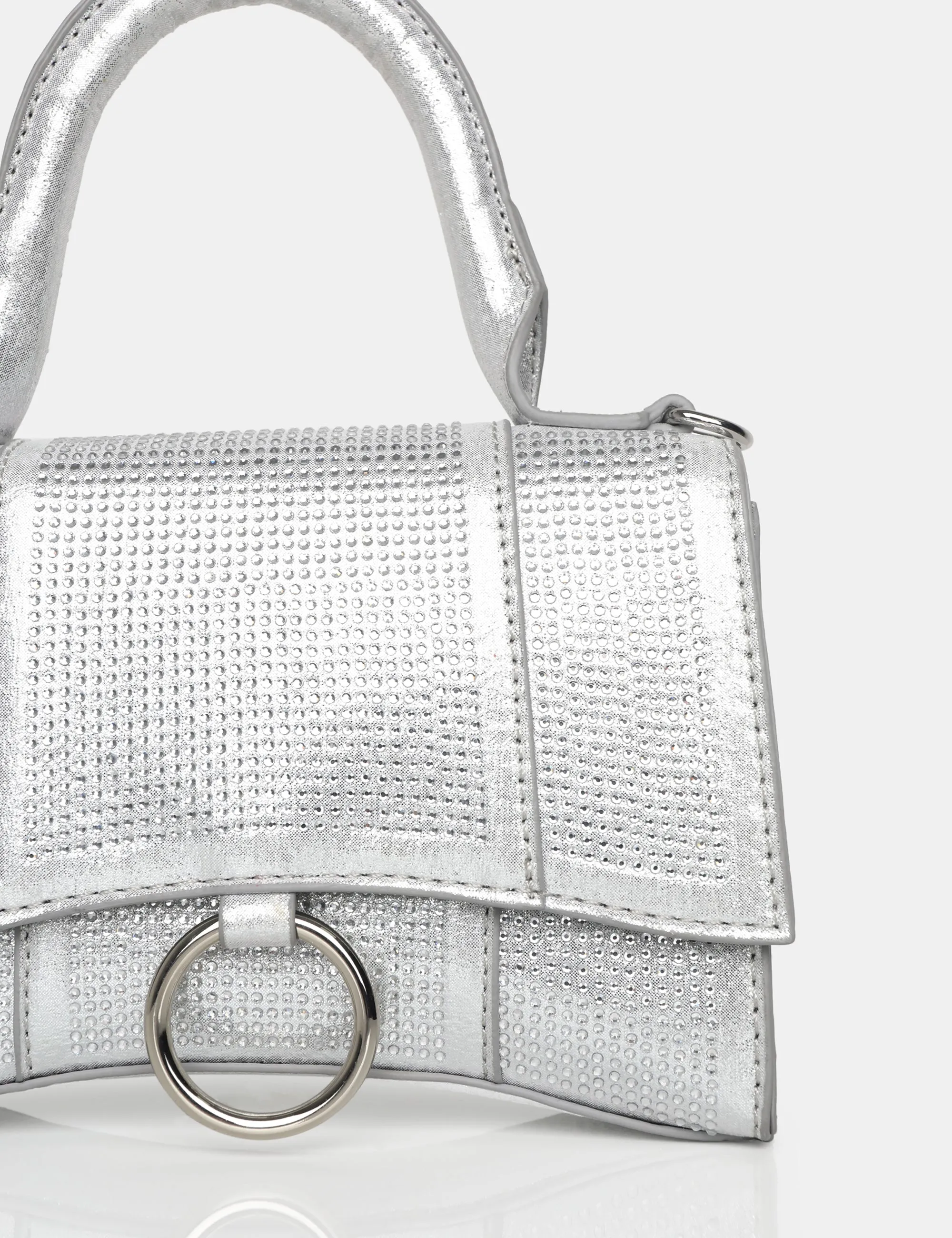 The Raina Silver Diamante Mini Handbag sold by Public Desire product image thumbnail 3
