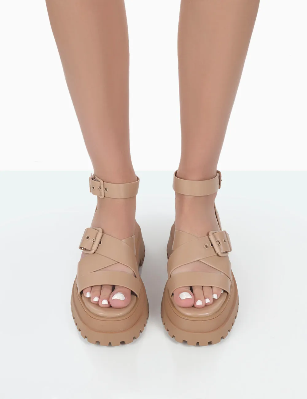 Follow Wide Fit Nude Drench Chunky Buckle Sandals sold by Public Desire product image thumbnail 2