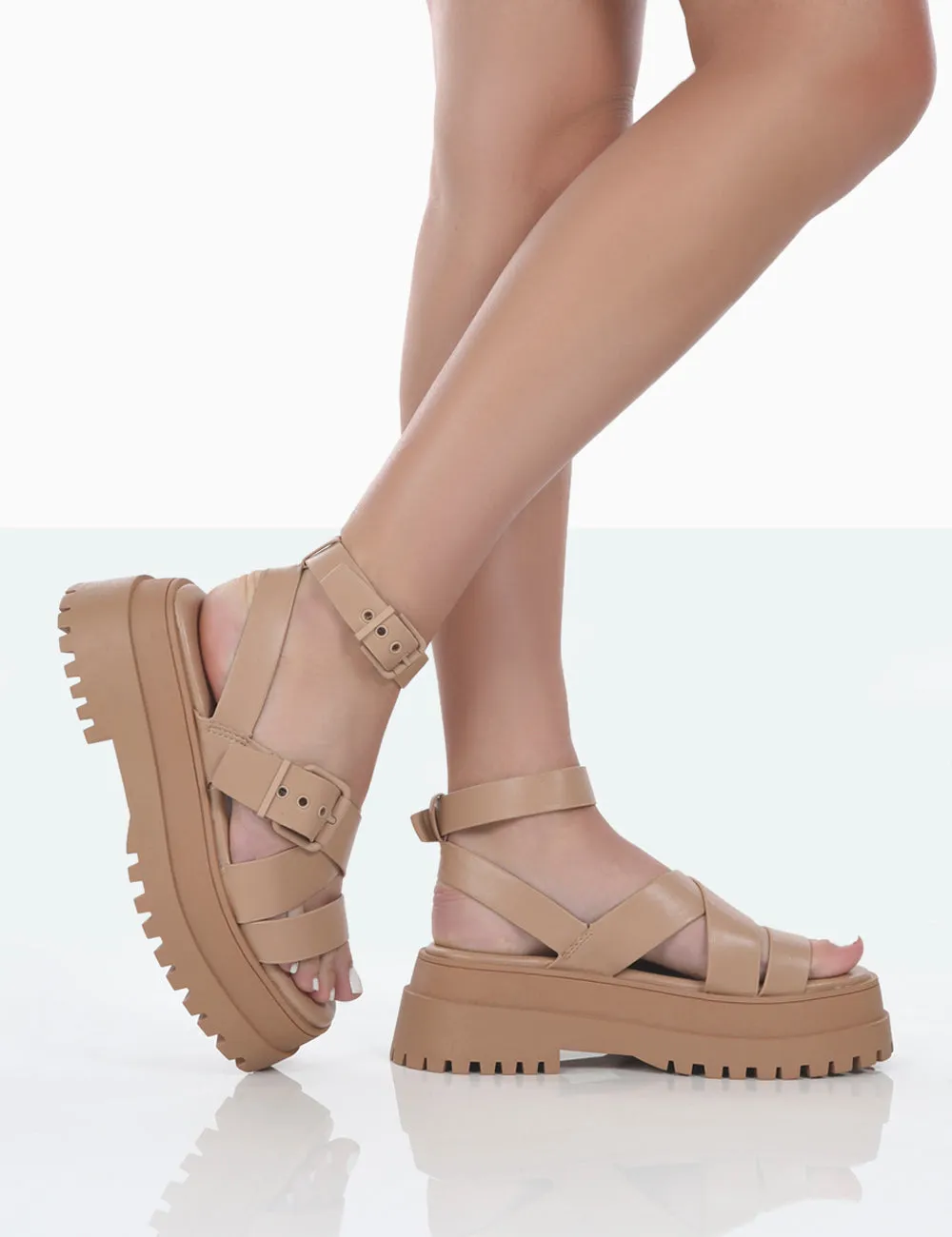 Follow Wide Fit Nude Drench Chunky Buckle Sandals sold by Public Desire product image thumbnail 3