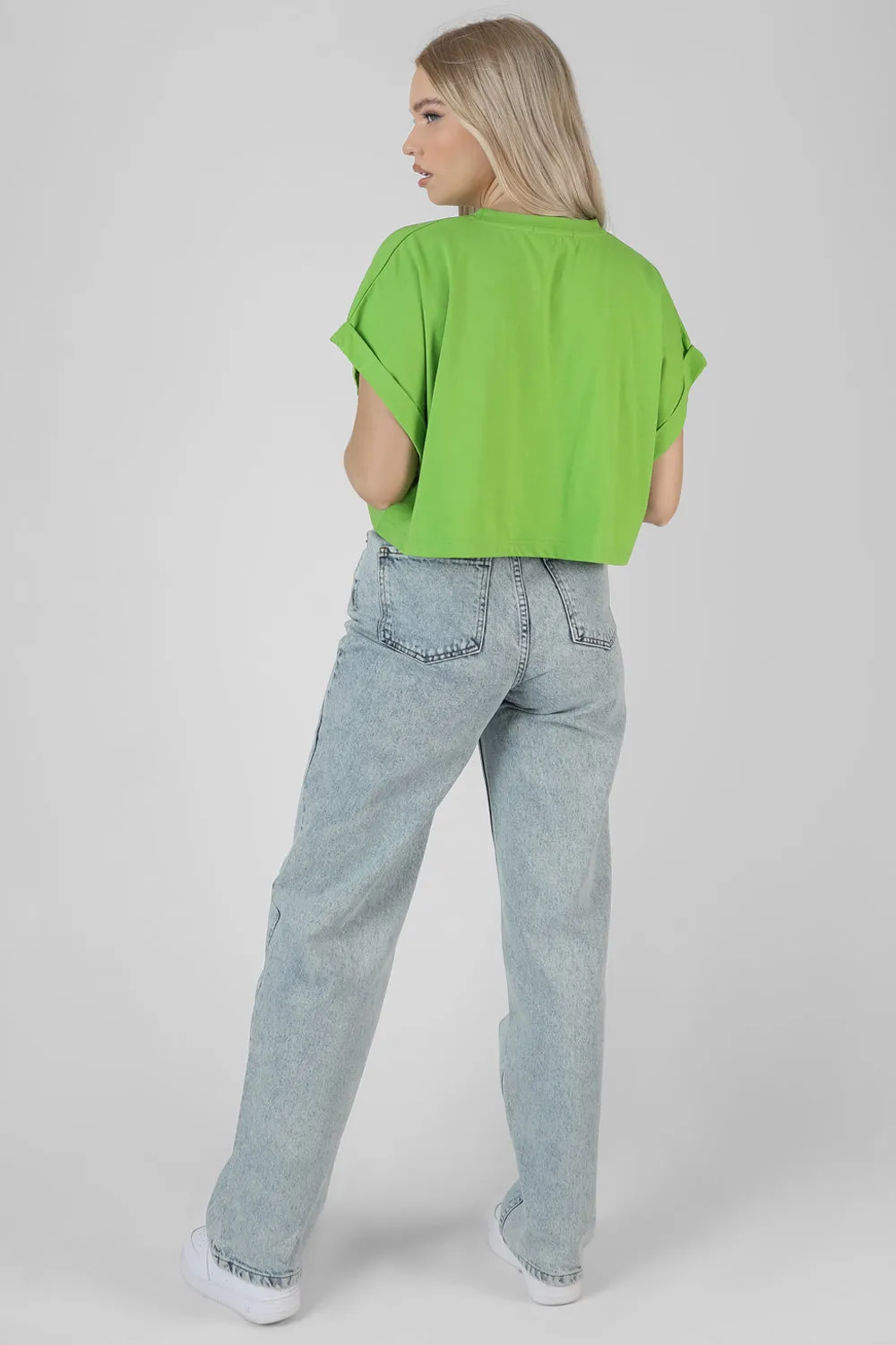 Boxy Oversized Cropped T-Shirt Green sold by Public Desire product image thumbnail 4