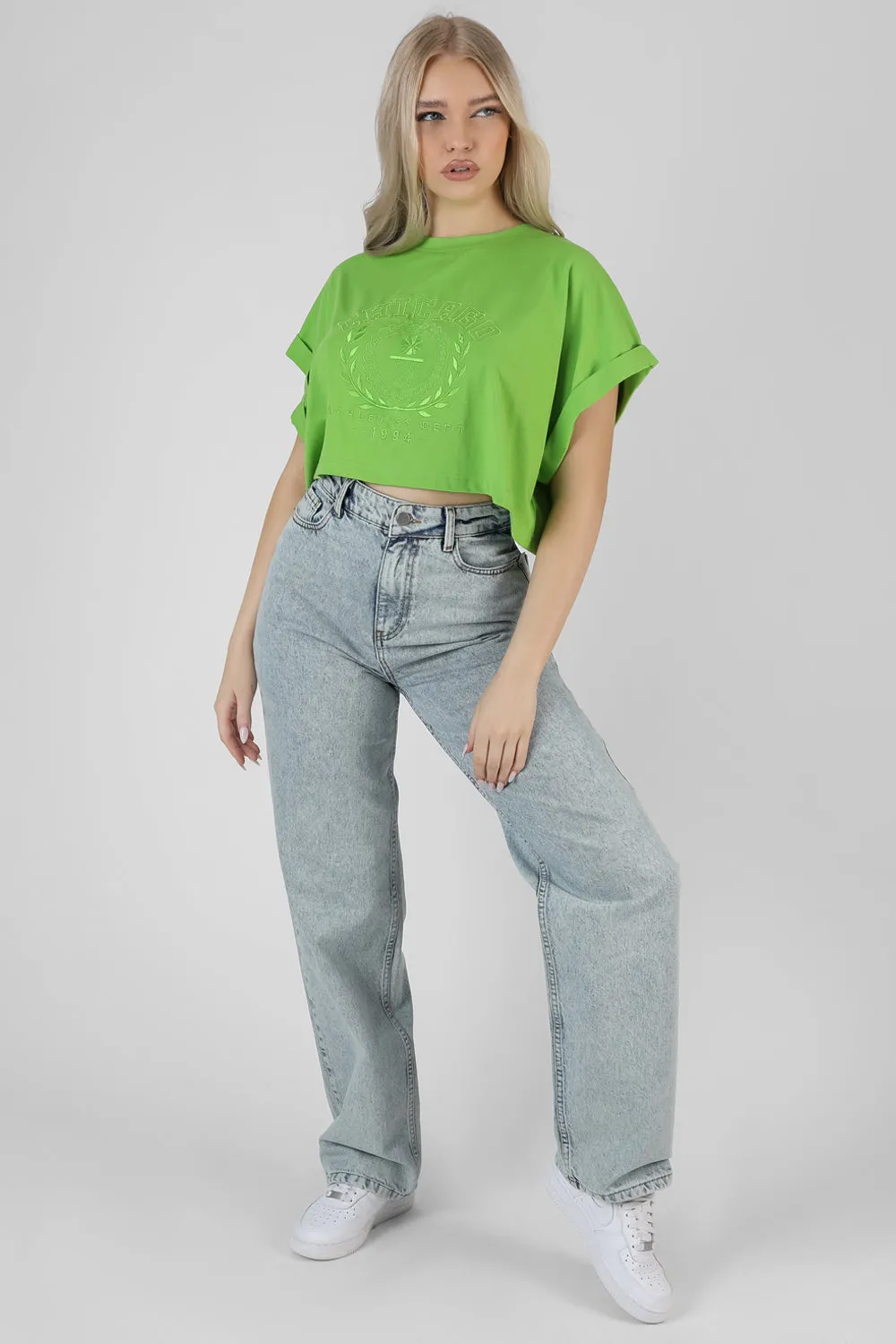 Boxy Oversized Cropped T-Shirt Green sold by Public Desire product image thumbnail 2