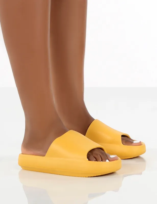 Flex Yellow Rubber Flat Sliders sold by Public Desire