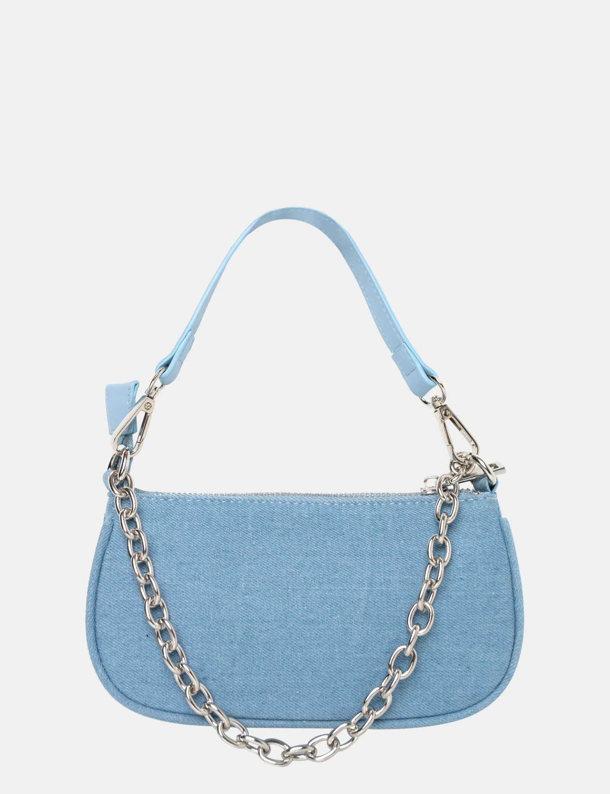 The Leia Light Blue Denim Shoulder Chained Bag sold by Public Desire
