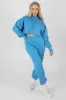 Oversized Cropped Sweat Hoodie Blue sold by Public Desire