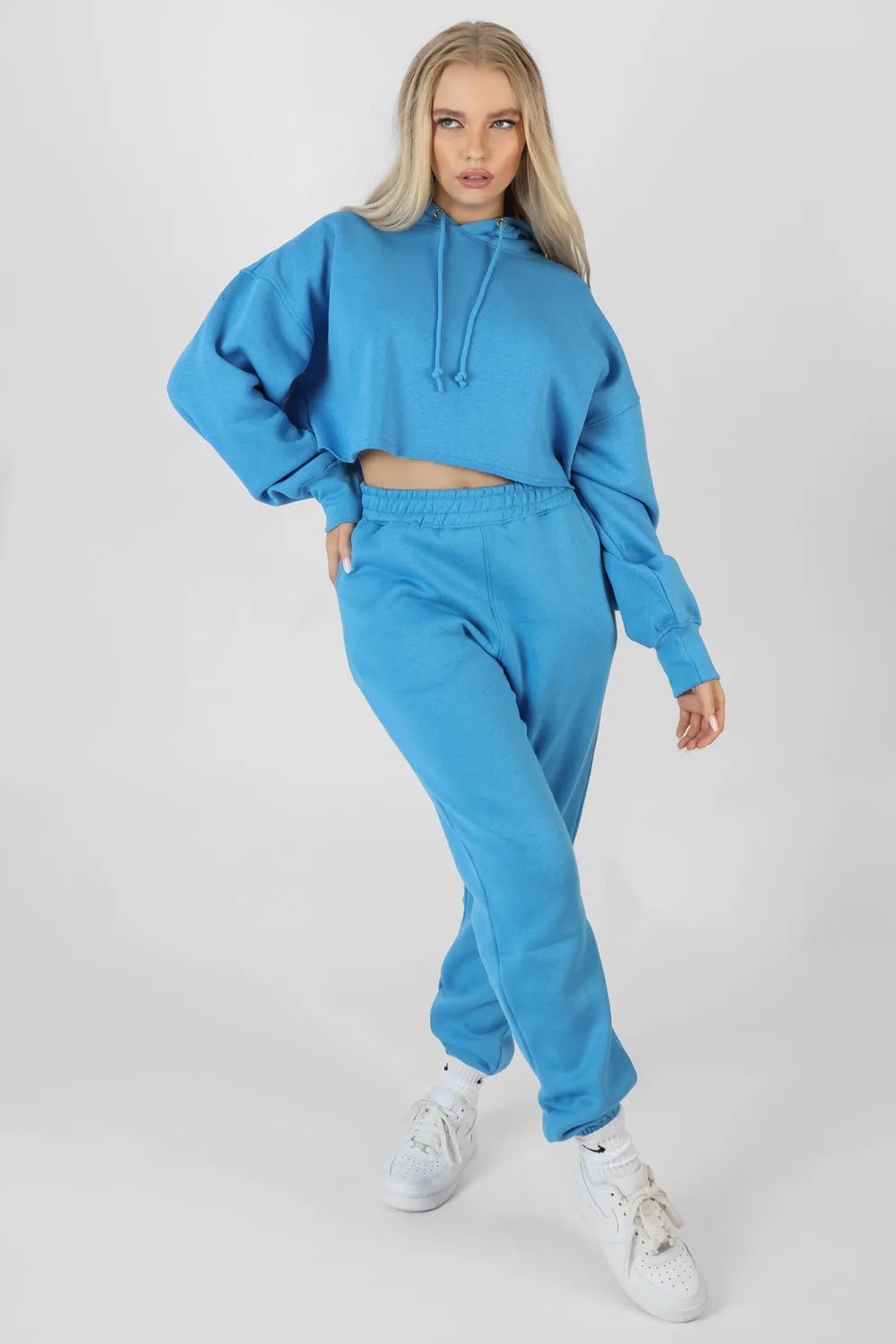 Oversized Cropped Sweat Hoodie Blue sold by Public Desire product image thumbnail 3