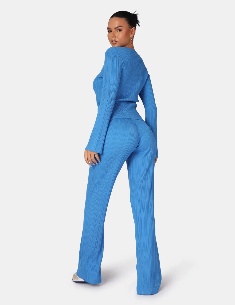 Ribbed Knitted Trousers Blue sold by Public Desire product image thumbnail 2