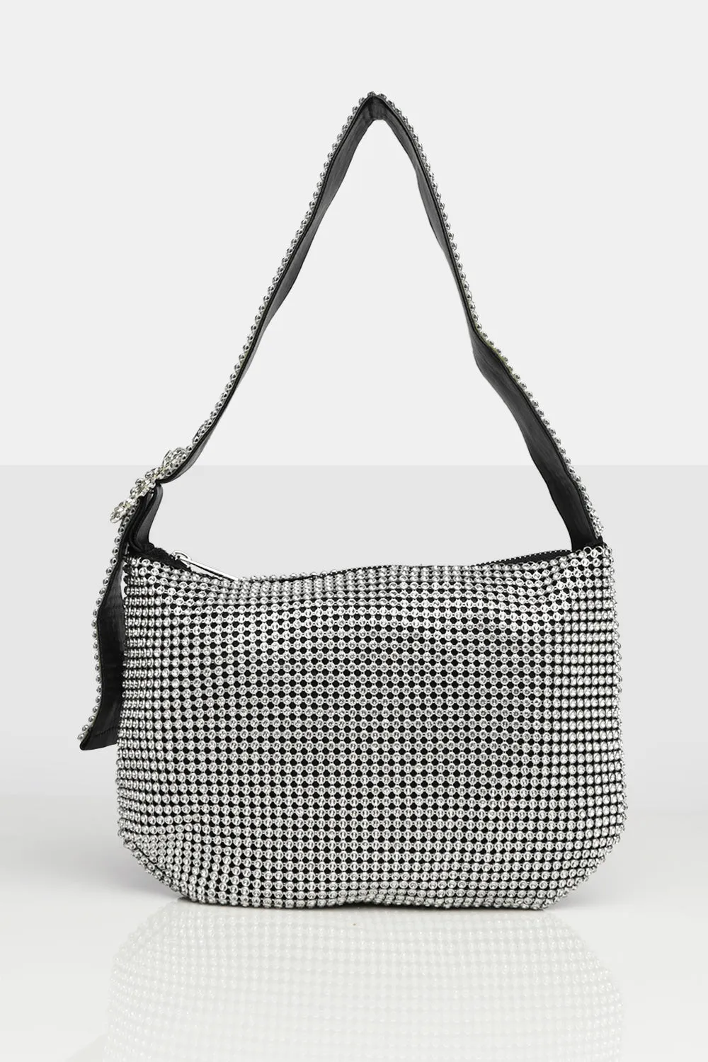 The Tatiana Silver Diamonte Grab Bag sold by Public Desire