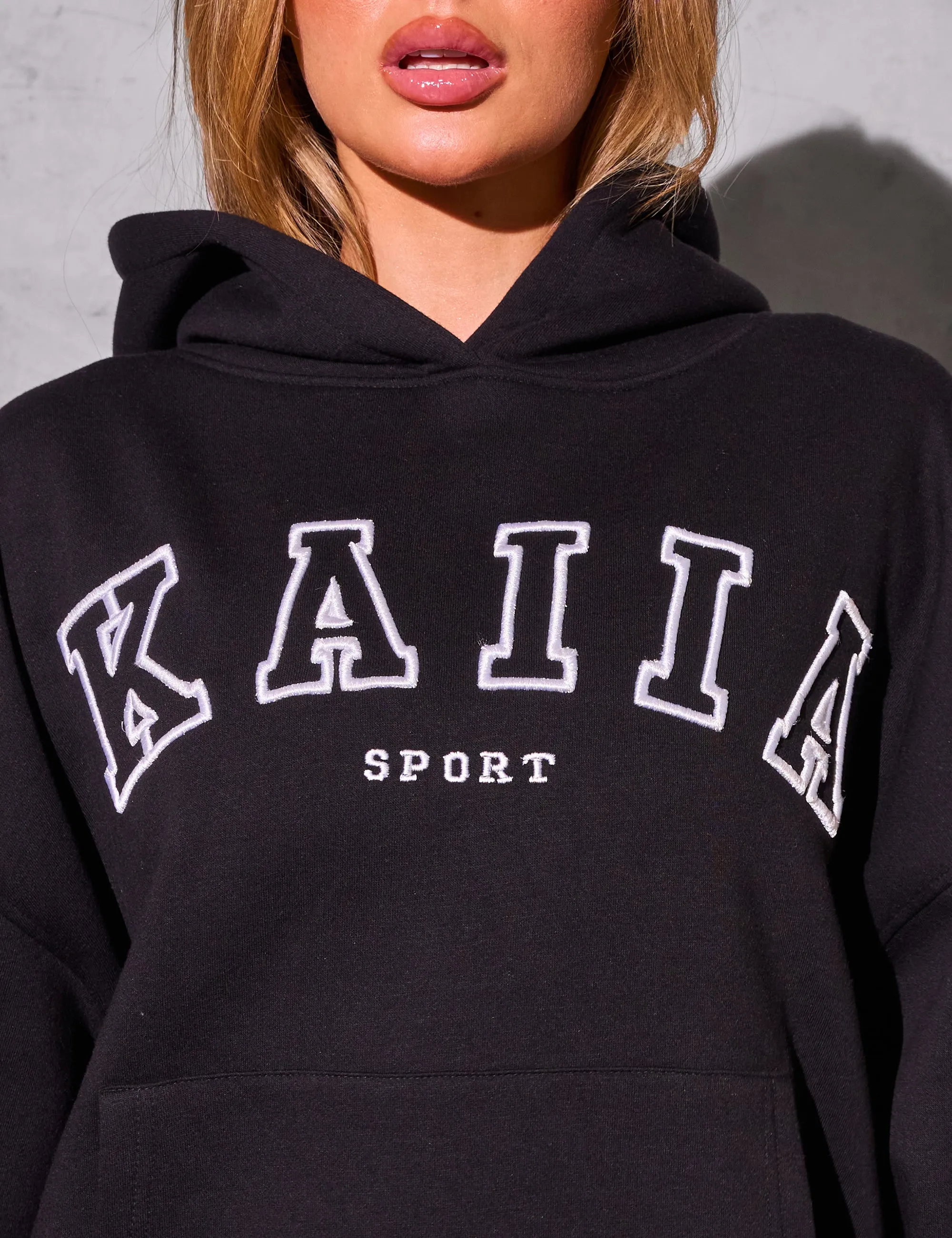 Kaiia Sport Logo Oversized Hoodie Black sold by Public Desire product image thumbnail 2