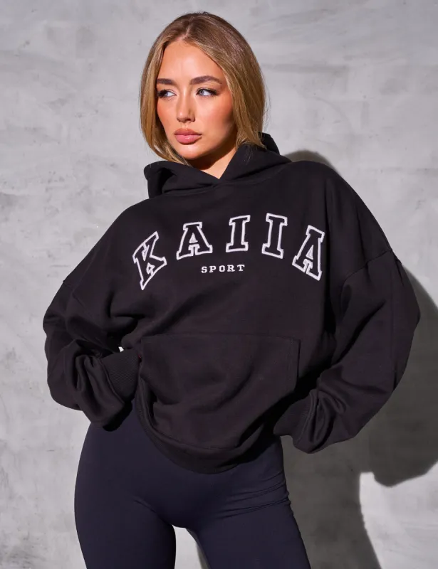 Kaiia Sport Logo Oversized Hoodie Black sold by Public Desire