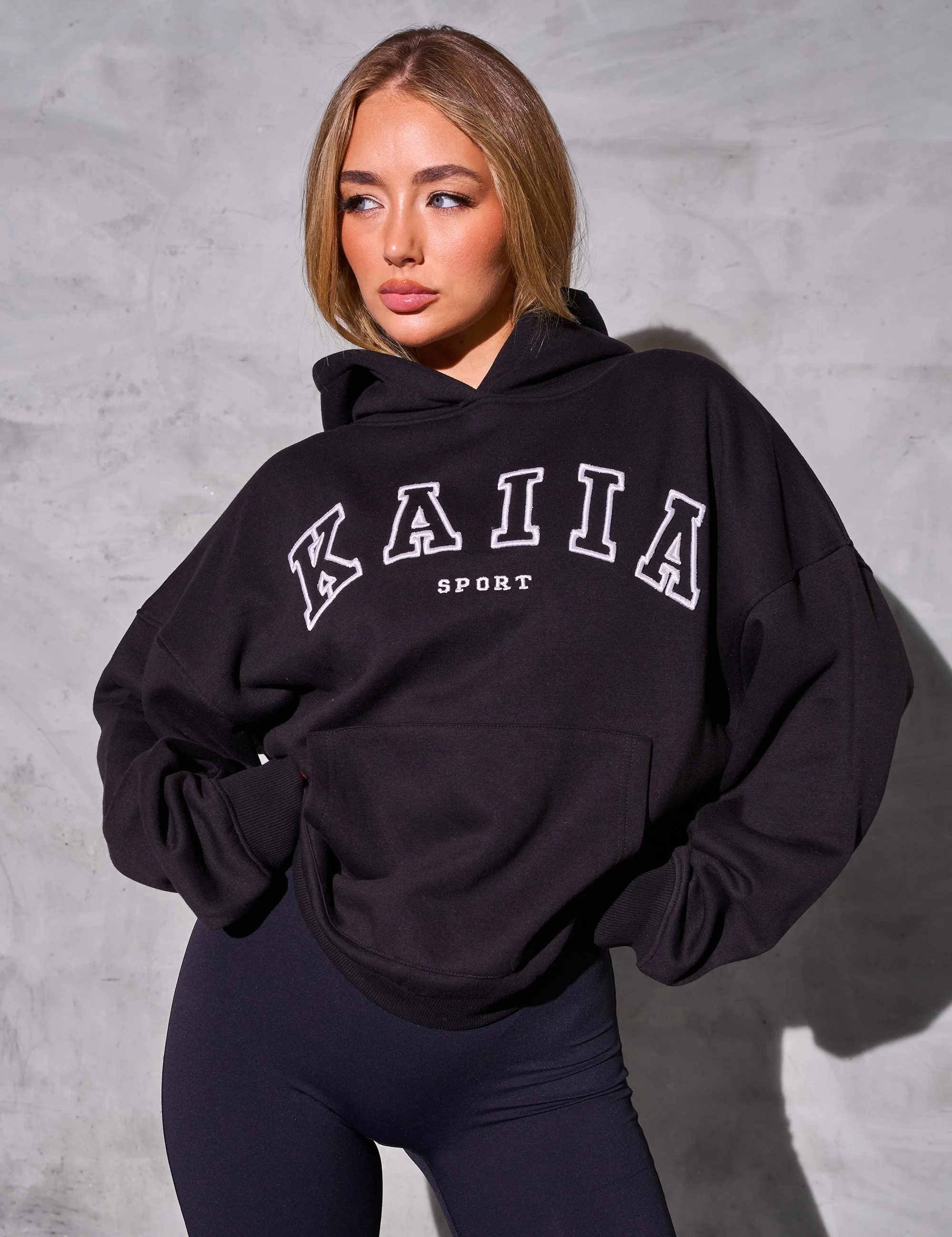 Kaiia Sport Logo Oversized Hoodie Black sold by Public Desire