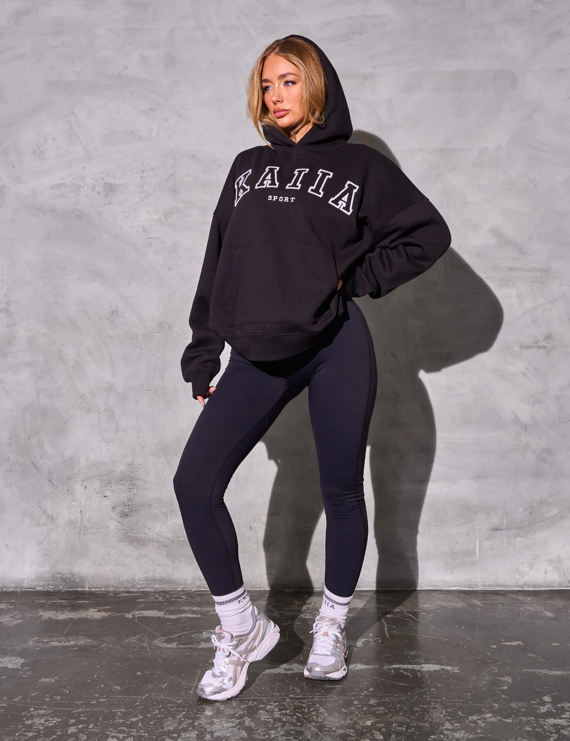 Kaiia Sport Logo Oversized Hoodie Black sold by Public Desire product image thumbnail 4
