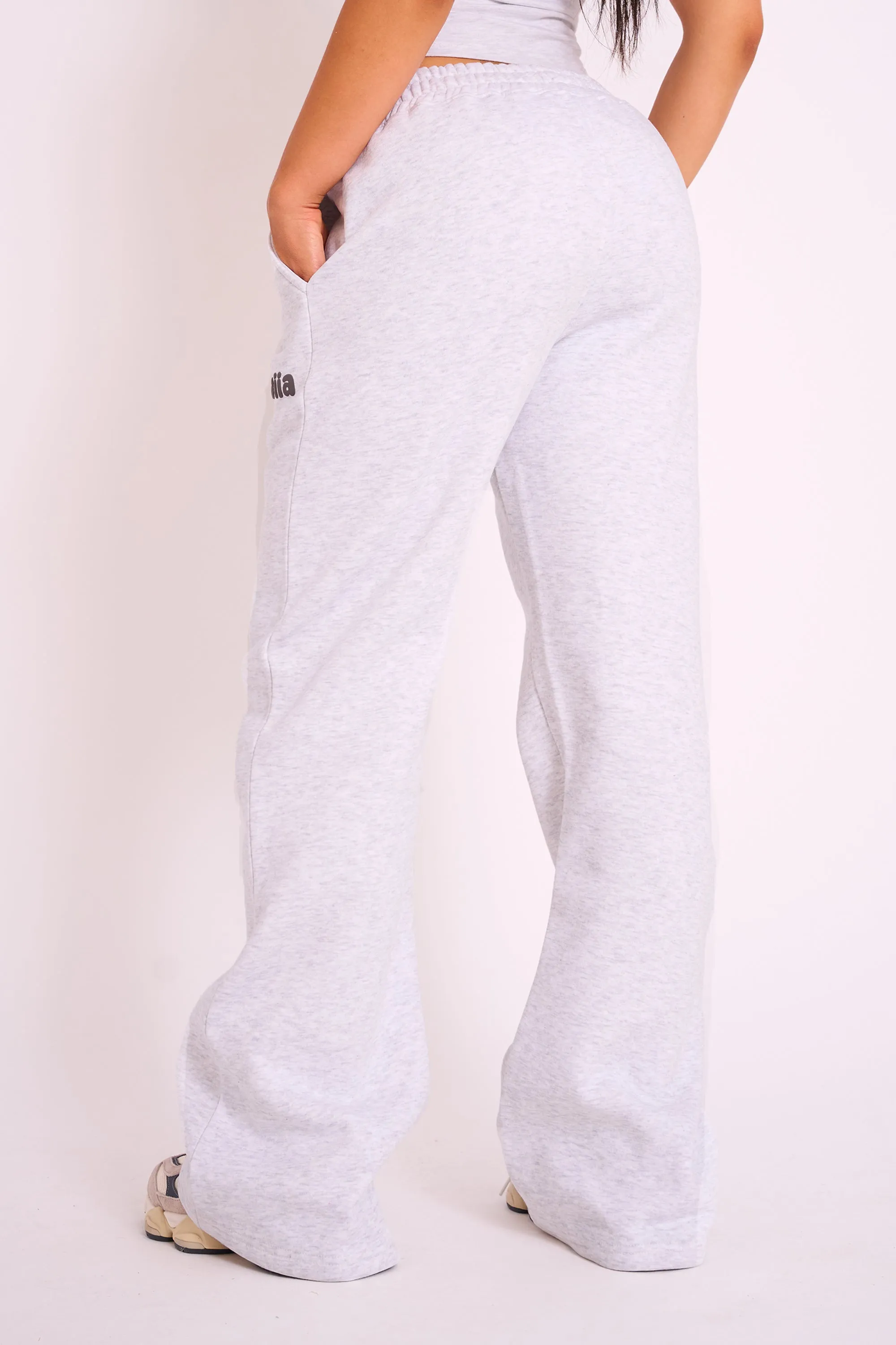 Kaiia Studio Bubble Logo Wide Leg Jogger Grey Marl sold by Public Desire product image thumbnail 4