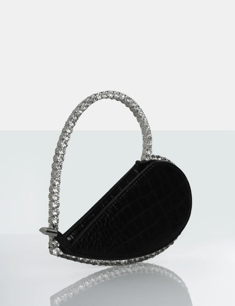 The Zee Black Croc Diamante Love Heart Grab Bag sold by Public Desire product image thumbnail 2