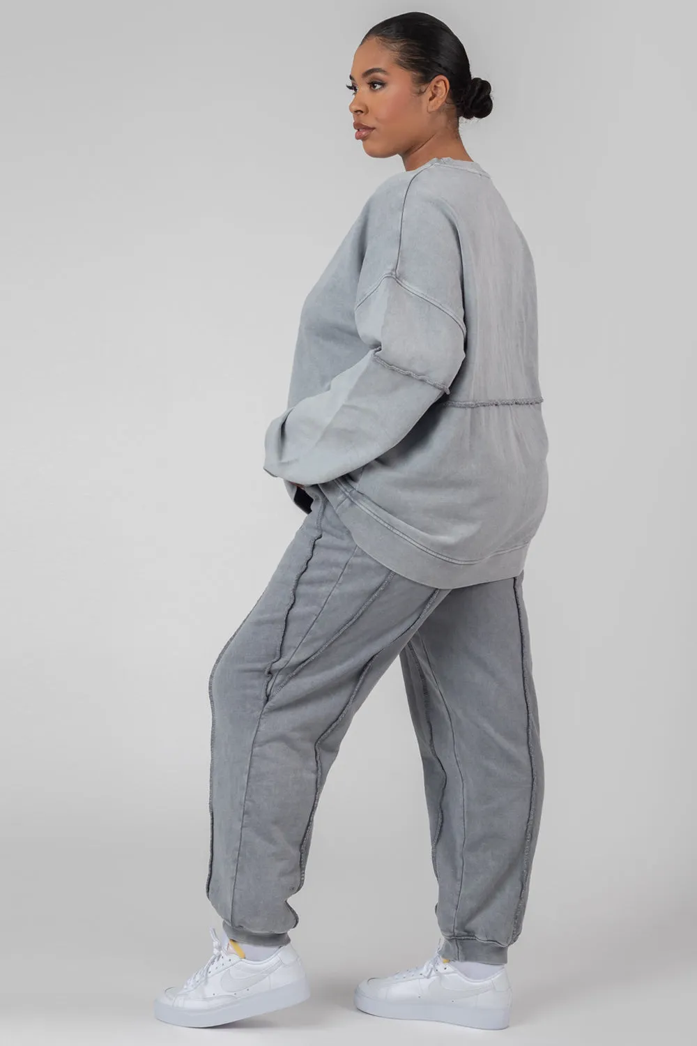 Curve Oversized Raw Edge Joggers Acid Wash sold by Public Desire product image thumbnail 3