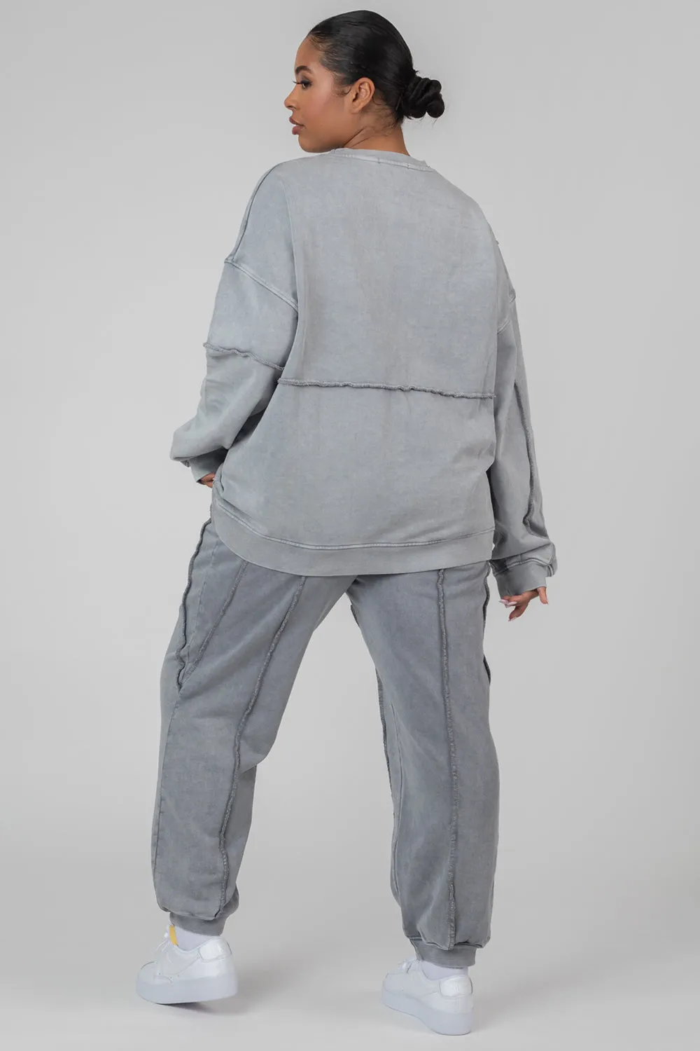 Curve Oversized Raw Edge Joggers Acid Wash sold by Public Desire product image thumbnail 4