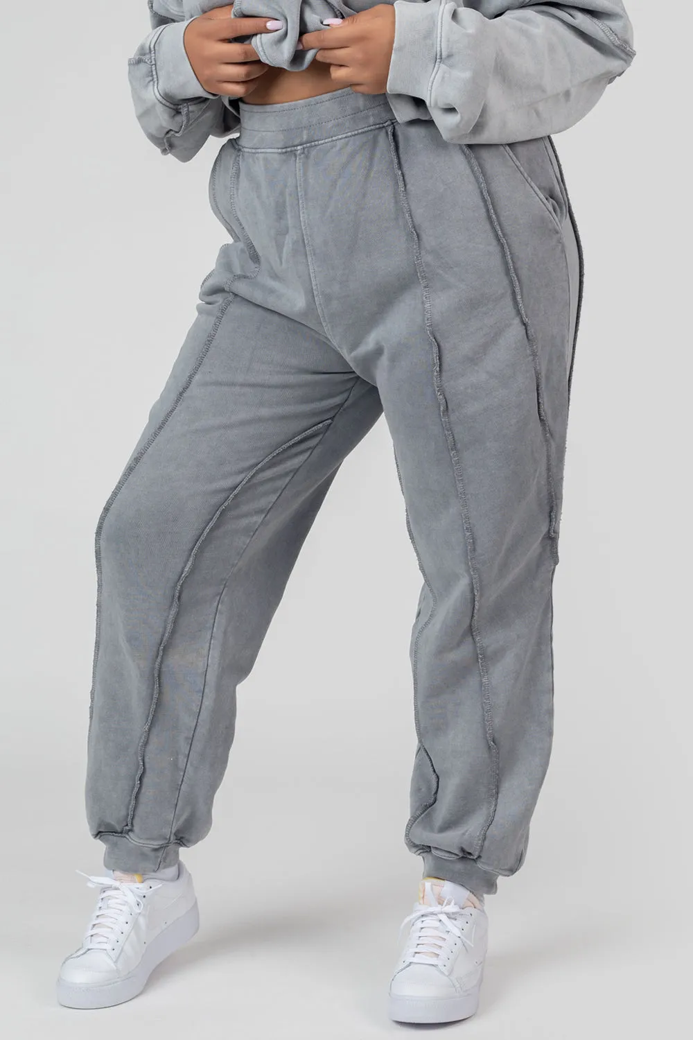 Curve Oversized Raw Edge Joggers Acid Wash sold by Public Desire product image thumbnail 2