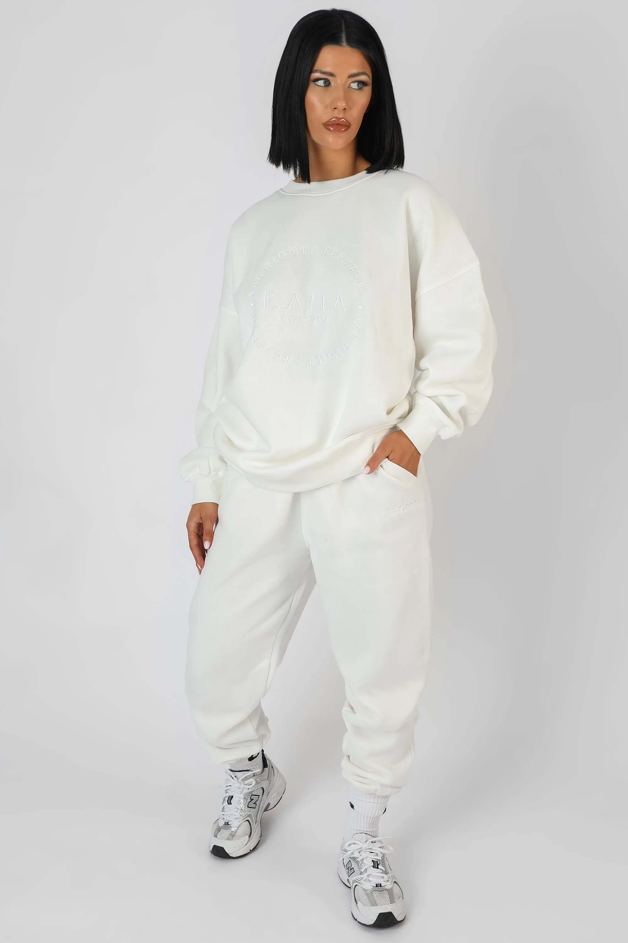 Tonal Embroidery Sweatshirt Ecru sold by Public Desire product image thumbnail 2