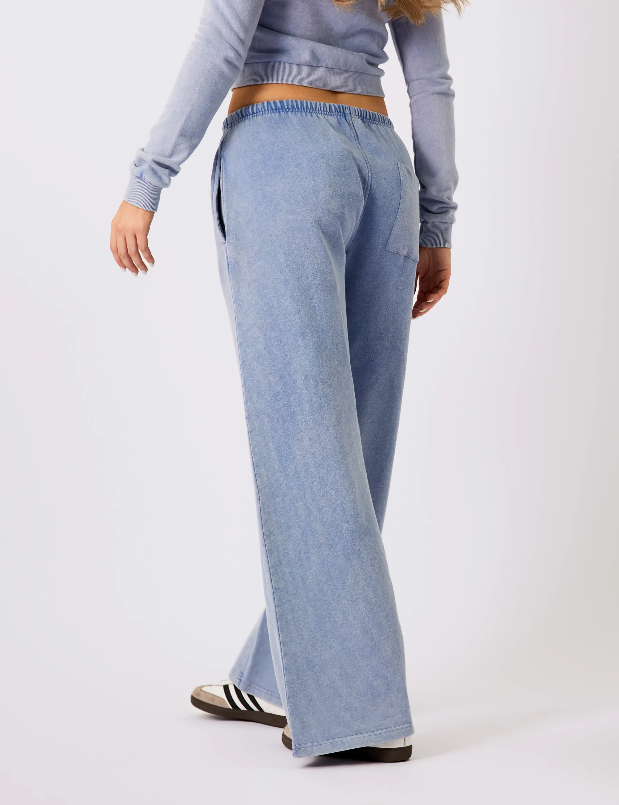 Kaiia Logo Wide Leg Joggers Washed Blue sold by Public Desire product image thumbnail 4