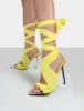 Huni Yellow Ribbon Tie Up Gold Stiletto Heels sold by Public Desire