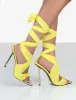 Huni Yellow Ribbon Tie Up Gold Stiletto Heels sold by Public Desire